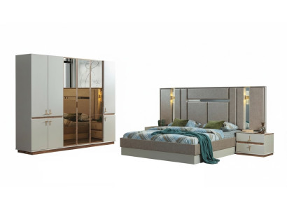 Dizainera gultas palodze koka skapī Luxurious naktspats Skaļuma kopums.