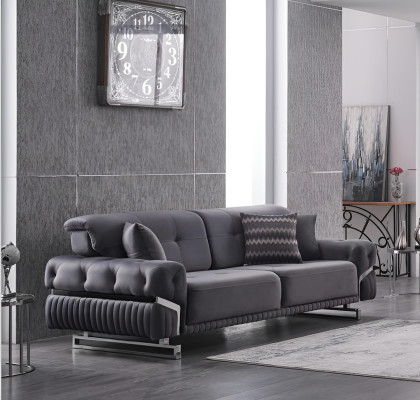 Pilnīga dzīvojamā istaba mētelis Griesti māte grau Polstergruppe DreisitzerLuxusustbaGrey Sofa Complete Living Room Furniture Luxury Upholstered Suite Three-Seater