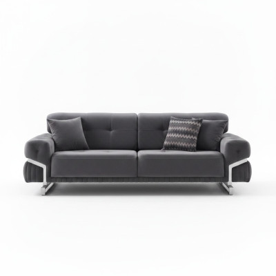 Pilnīga dzīvojamā istaba mētelis Griesti māte grau Polstergruppe DreisitzerLuxusustbaGrey Sofa Complete Living Room Furniture Luxury Upholstered Suite Three-Seater