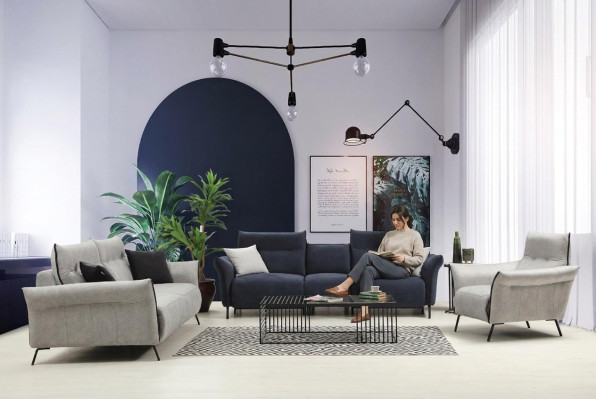 Sofas komplekts Dzīvojamās istabas dīvāns komplekts Polster mēbeles Luksusa krēsls Moderns dizains Jauns