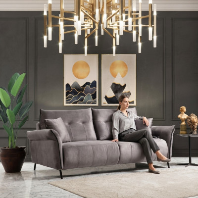 Sofas Gulta Dzīvojamā Istaba Trīs Vietas Pamatklājuma Sofa Luksusa Dizains Mēbeles Moderns Tekstils