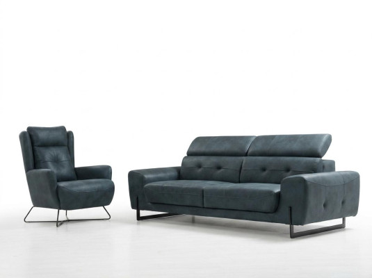 Sofas komplekts 2 gab. Trīsvietīgā dīvāna dīvāns Dzīvojamā istaba dizaina krēsls Tekstils mēbeles