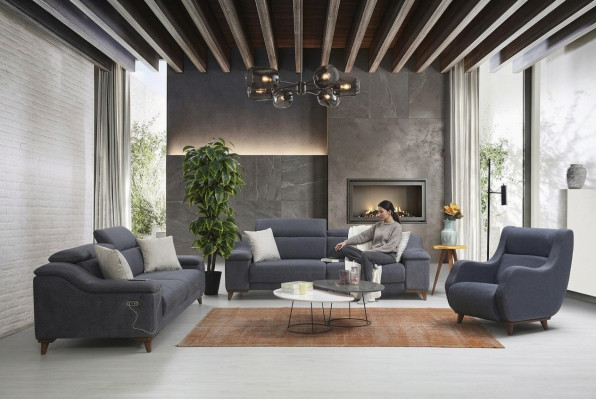 Sofas komplektā Moderns viesistaba Tekstils Dīvāns Luksusa apģērbs