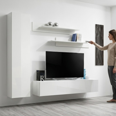 Dzīvojamā siene baltā TV stends dizainera mēbeles dzīvojamā istaba sienas plaukti