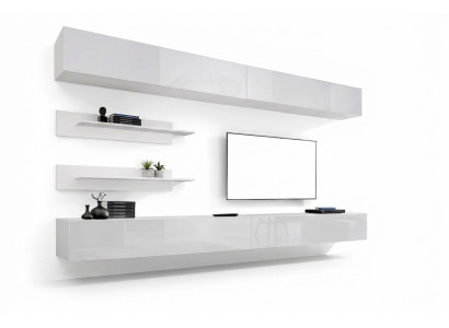 Baltā dzīvojamā siena dzīvojamā istabas komplekta 6 gab. luxe moderns koka mēbeles sienas skapis TV-standa