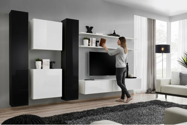 Baltā sienas ietvari dizainera dzīvojamai istabai TV stends Sideboard