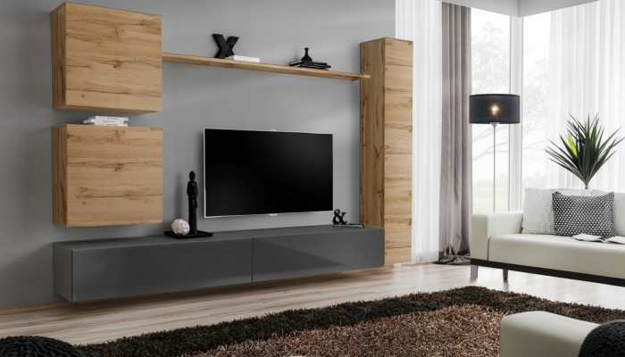 Iekārtas dizainera Braun 3x sienas skapis koka mēbeļu luksusa komplekts TV statīvs