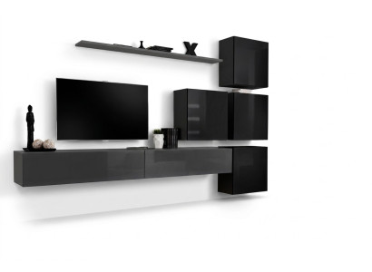 Dzīvojamais sienas komplekts 7 gab. Mājiens Luxus TV statīvs Modernistiskais dzīvojamais istabas plaukts dizains
