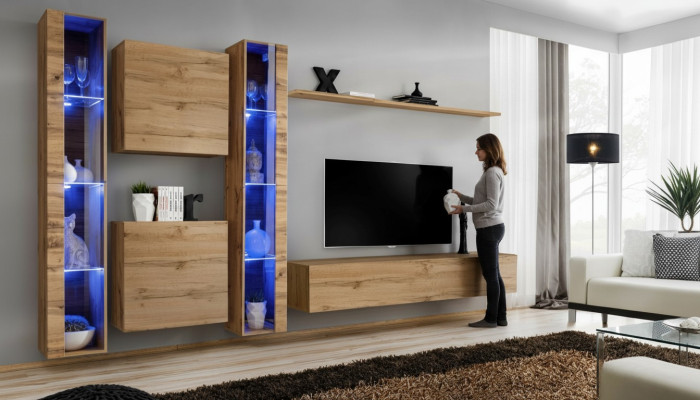 Braun dzīvojamais sienas skapītis Moderns sienas skapītis Luxus mēbeles Sienas komplekts