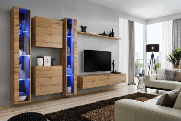 Braun dzīvojamais sienas skapītis Moderns sienas skapītis Luxus mēbeles Sienas komplekts