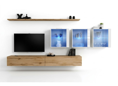 Dzīvojamā istaba mēbeles stila Moderns dizains TV stends Sienas plaukti Pilna sienas skapis