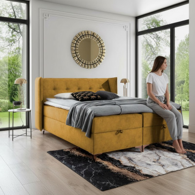 Gulta 160x200 cm luksusa dizaina mēbeles guļamistabai divguļamā gulta boxspring jauna