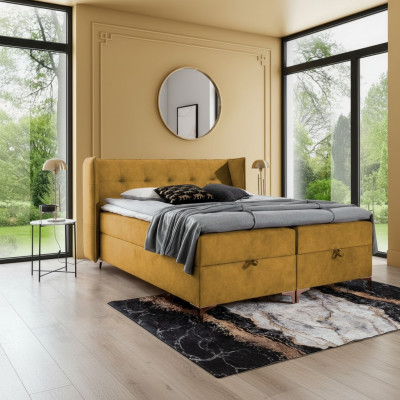 Gulta 160x200 cm luksusa dizaina mēbeles guļamistabai divguļamā gulta boxspring jauna