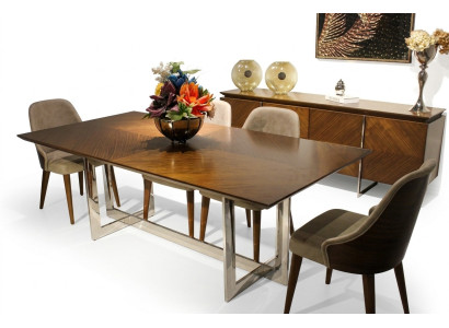 Pilna komplektē Esstisch Luxus Esszimmer Design Mebeles Sideboard 4x Stühle