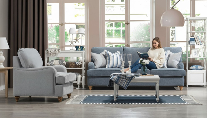 Sofas komplekts 2 gab. Dzīvojamistabu aprīkojums Trīsvietu sēdeklis Izcilīgs fotelis Jauns