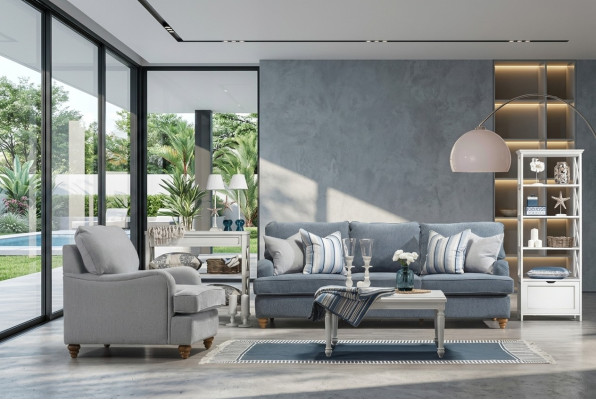 Sofas komplekts 2 gab. Dzīvojamistabu aprīkojums Trīsvietu sēdeklis Izcilīgs fotelis Jauns