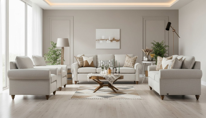 Dzīvojamā Istaba Sofas Komplekts Moderns Dizains Mēbeles 2 dīvāni 3-vietīgi 2 krēsli