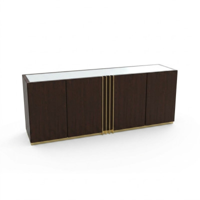 Dzīvojamā istaba Komoda Lowboard brūna Sideboard Koks Moderns Mēbeles 208x49x80cm