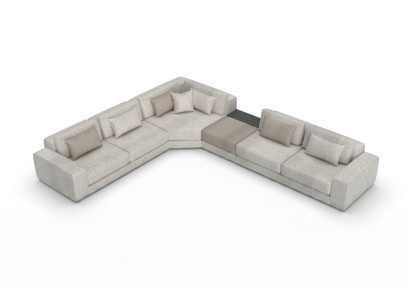 Pilna stūra pelēka gultas sofa D forma dzīvojama zona mēbeles tekstils koksne dīvāns čehhi.