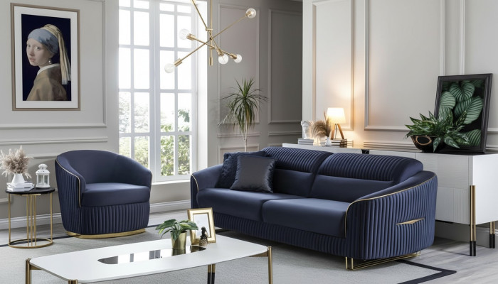 Sofas komplekts 3+1 vietu mēbeles Moderns dizains Jauns 2 gabalu auduma dīvāns