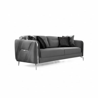 Luksusa dīvāns ar trim sēdvietām, moderns, tekstila apdare, 235 cm platums dzīvojamas istabas dīvāns.
