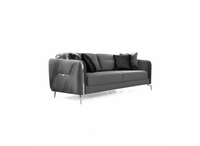 Luksusa dīvāns ar trim sēdvietām, moderns, tekstila apdare, 235 cm platums dzīvojamas istabas dīvāns.