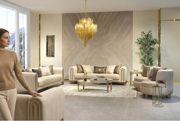 Sofas komplektā 3+3+1 sēdvietas sēdekļu polsteris dīvāns komplektā dizaina dīvāns jauni 4 gabalos audums
