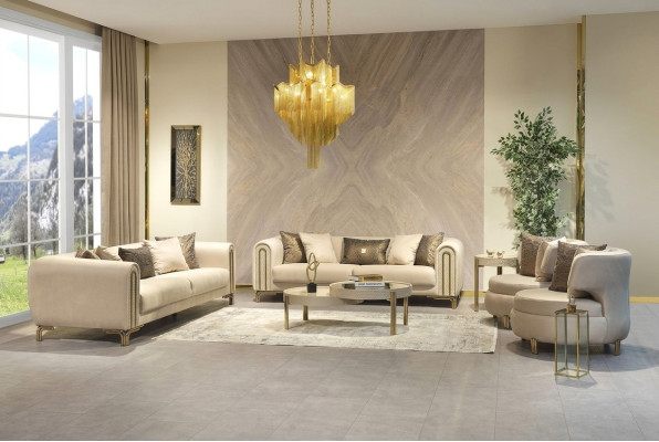 Sofas komplektā 3+3+1 sēdvietas sēdekļu polsteris dīvāns komplektā dizaina dīvāns jauni 4 gabalos audums