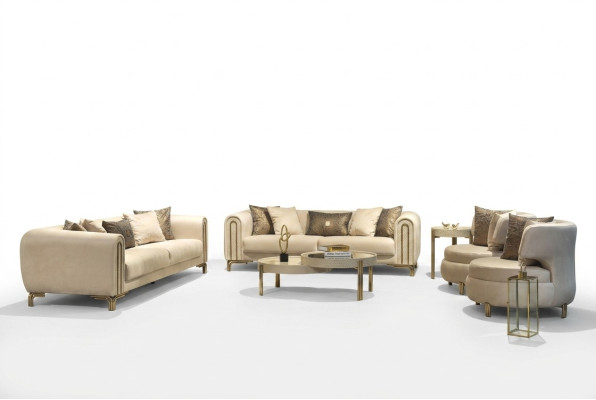 Sofas komplektā 3+3+1 sēdvietas sēdekļu polsteris dīvāns komplektā dizaina dīvāns jauni 4 gabalos audums