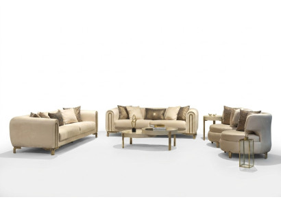 Sofas komplektā 3+3+1 sēdvietas sēdekļu polsteris dīvāns komplektā dizaina dīvāns jauni 4 gabalos audums