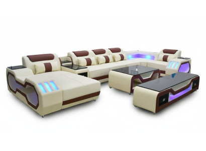 Stūriena gultasforma beige dzīvojamā zona Dīvāns Polster stūra garnitūra Sofa Modern Sofas