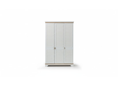 Weißer 3-Türiger Moderner Kleiderschrank Kinderzimmer Möbel Holzschrank