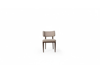 Dizainera beige auduma krēsla ēdamistabai brūni koka kājiņas dizainera mēbeles