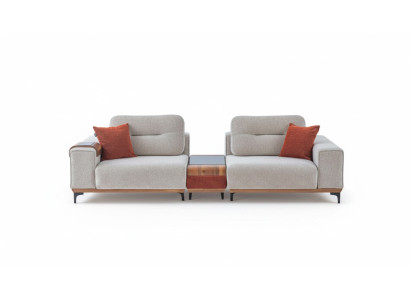 Stilīgs 3-vietīgais dīvāns ar iestrādātu galdinukstā. Design rooms mēbeles.