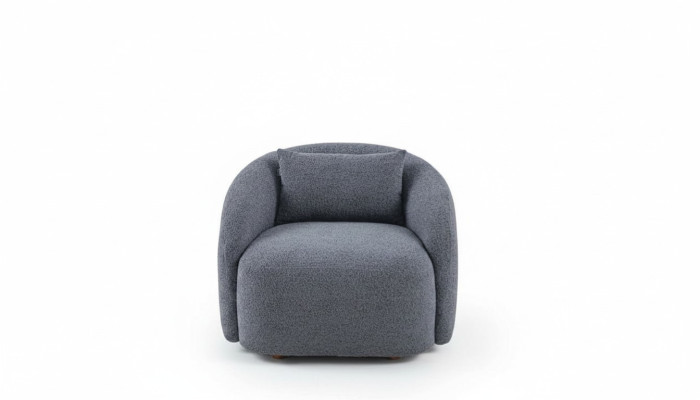 Pelēks krēsls atpūtas krēsls Lounge krēsls auduma apdares vienvietīgs mēbeles