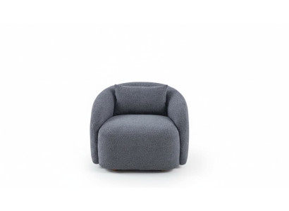 Pelēks krēsls atpūtas krēsls Lounge krēsls auduma apdares vienvietīgs mēbeles
