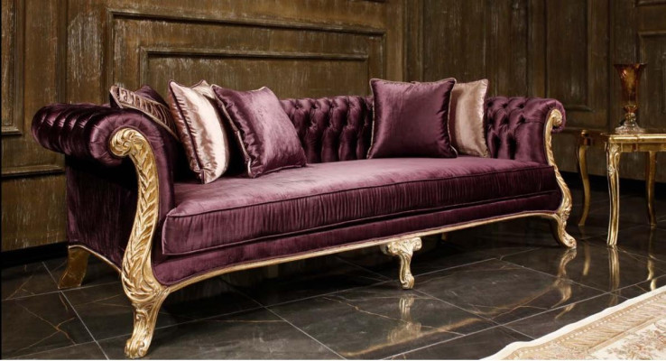 Klasiskā rozā Chesterfield dīvāngarnitūra 3-vietīgs galds krēsls
