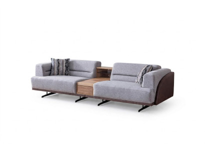 Pelēka dzīvojamā istaba 3-vietīgā Luxurious trīsvietīgā dīvāna pārklāta sofa
