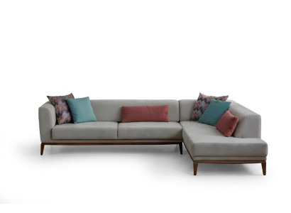 Plecu forma pelēka stūra dīvāns dzīvojamajā istabā, dīvāni no luksusa istabas.deserialize Sofa