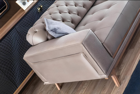 Sofa 4 Sitzer dizaina dīvāns Polster Grey tekstils Relaksējoša sēdvieta Mūsdienīgas mēbeles
