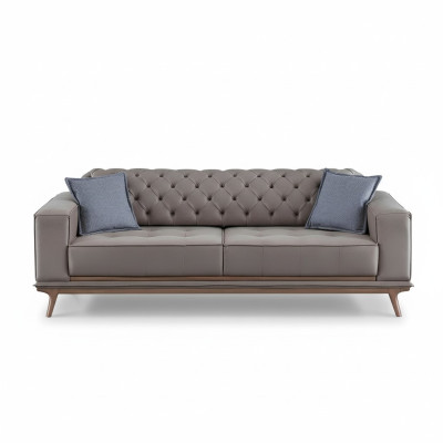 Sofa 4 Sitzer dizaina dīvāns Polster Grey tekstils Relaksējoša sēdvieta Mūsdienīgas mēbeles