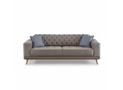 Sofa 4 Sitzer dizaina dīvāns Polster Grey tekstils Relaksējoša sēdvieta Mūsdienīgas mēbeles
