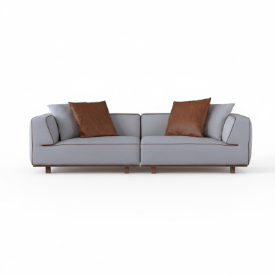 Gulta 4 vietas dizaina dīvāns Pārklājums Pelēks Tekstils Atpūtas vieta Mēbeles 272 cm XL