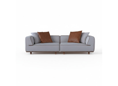 Gulta 4 vietas dizaina dīvāns Pārklājums Pelēks Tekstils Atpūtas vieta Mēbeles 272 cm XL