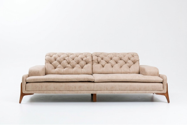 Moderns dīvāns 3-vietīgs dizainers beige krāsā Stils 240 cm dzīvojamā istaba beige dīvāni