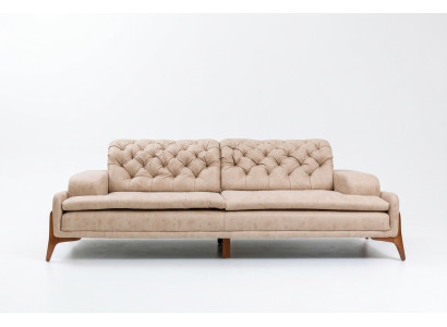 Moderns dīvāns 3-vietīgs dizainers beige krāsā Stils 240 cm dzīvojamā istaba beige dīvāni