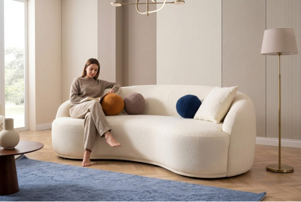 Dizaina dīvāns Pusapaļais dīvāns Luksusa sofa Polster mēbeles 4-vietīgs xxl liels
