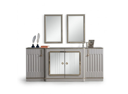 Moderns sideboard ar 2x spoguļiem dizaineru luksusa dzīvojamā istabas mēbeles komoda
