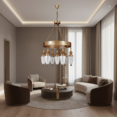 Lampa Pakaramās gaisma Lustrs Kristāllampa Griestu lampa Lampas 60x125
