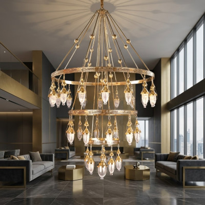 Luksusa xxl griestu lampa apgaismojums dzīvojamā istabā 160x280